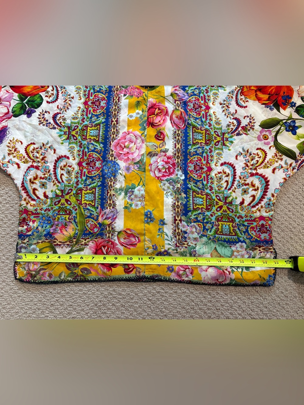 Johnny Was Sorbet Floral Silk Top Size Large - Picture 11 of 16